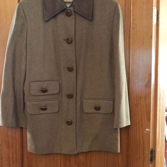 Mark Eisen size 6 wool and leather jacket USA - Picture 1 of 15